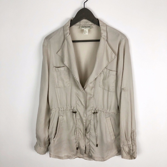 H M Jackets Coats Hm Conscious Collection Beige Jacket Size 8 Poshmark